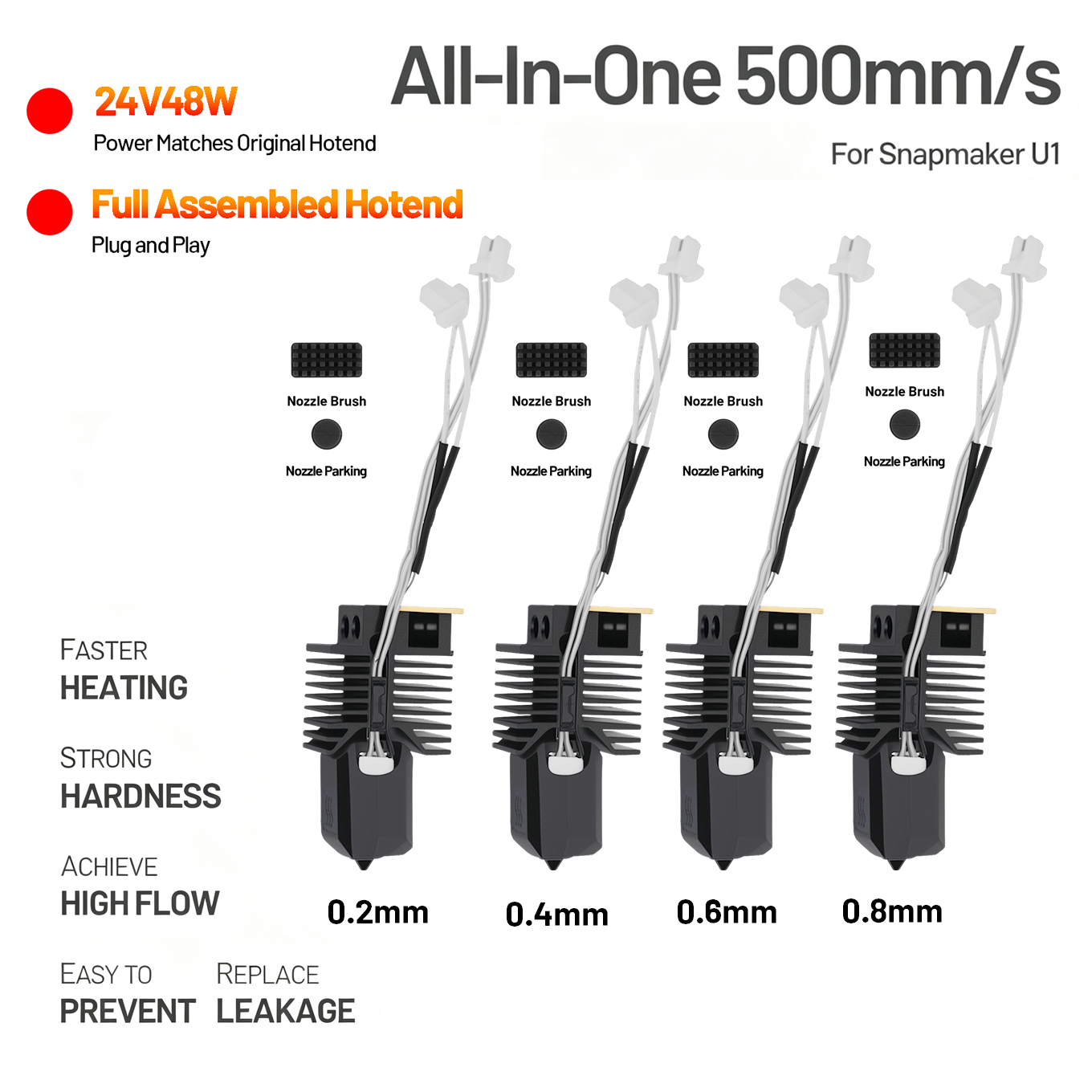 High Flow Ceramic Hotend - Hotend para Snapmaker U1, Kit de